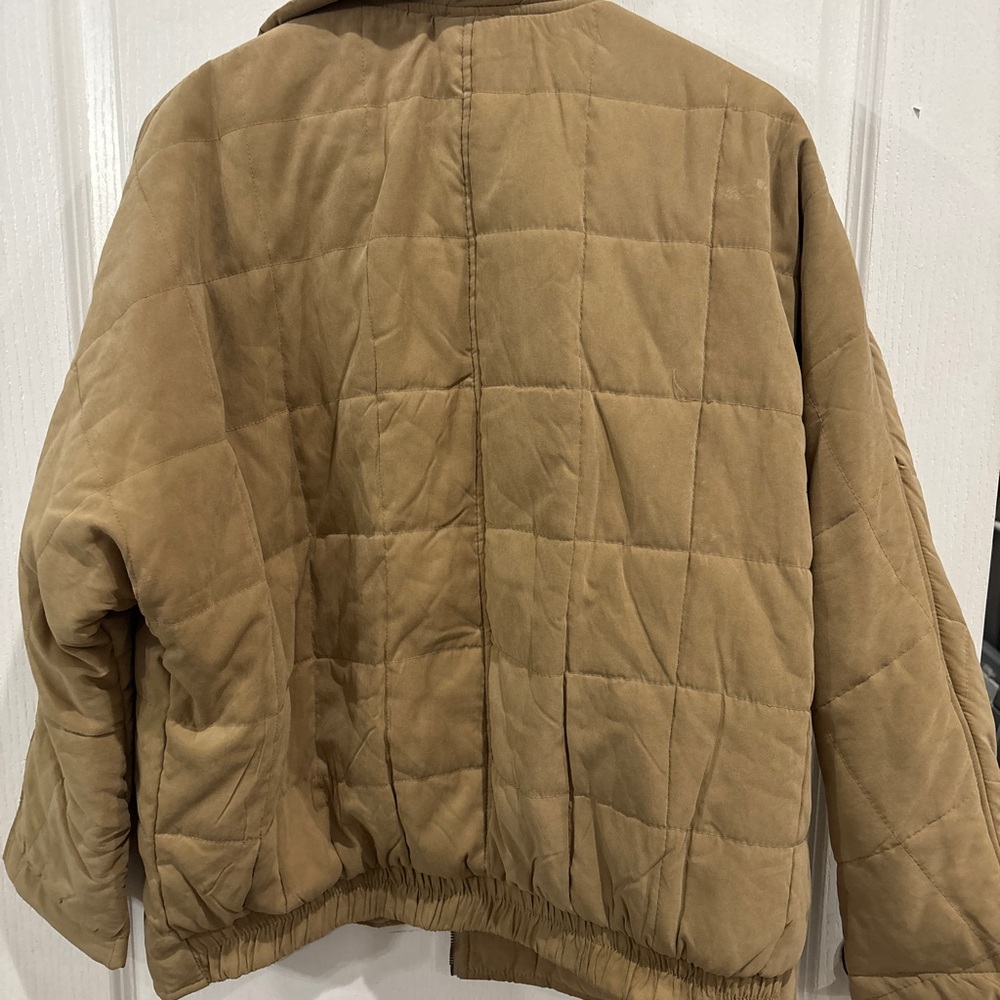 JODIFL Men's Quilted Light Brown Puffer Jacket - Picture 2 of 3